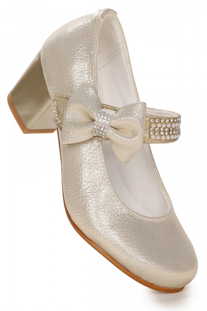 KİKO KİDS CAMELİ VAKKO GÜNLÜK KIZ ÇOCUK 4 CM TOPUKLU ABİYE AYAKKABI