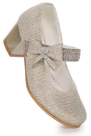 KİKO KİDS CAMELİ ÇUPRA GÜNLÜK KIZ ÇOCUK 4 CM TOPUKLU ABİYE AYAKKABI