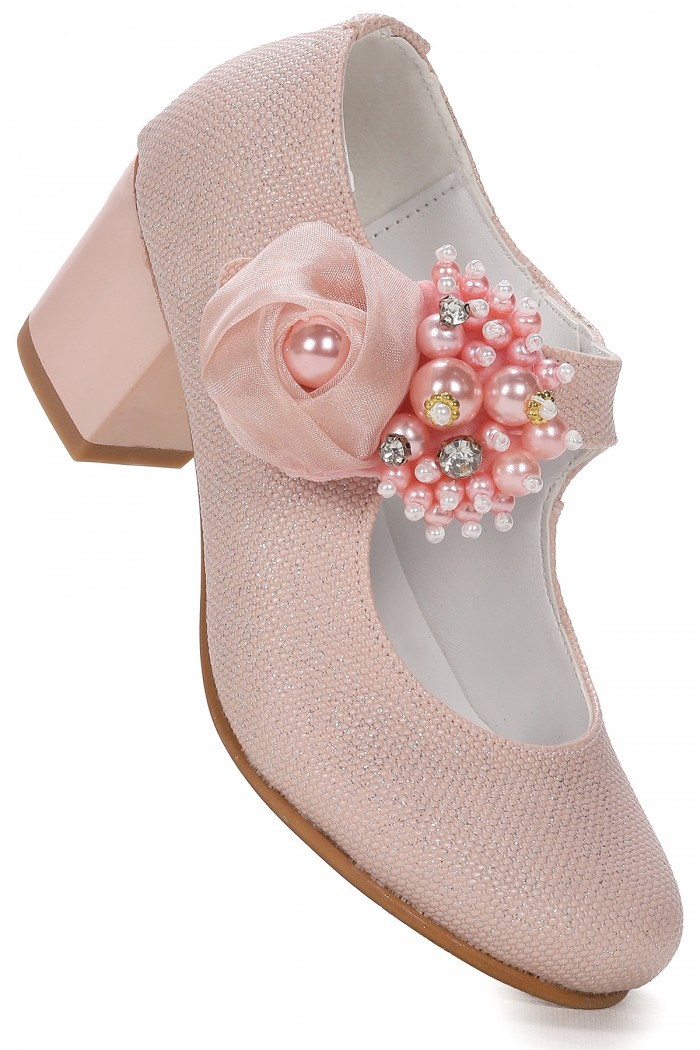 KİKO KİDS ANGELİNA KUM SİMLİ GÜNLÜK KIZ ÇOCUK 4 CM TOPUKLU ABİYE AYAKKABI