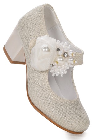 KİKO KİDS ANGELİNA KUM SİMLİ GÜNLÜK KIZ ÇOCUK 4 CM TOPUKLU ABİYE AYAKKABI