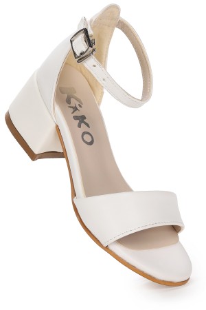 KİKO KİDS SHEİLA CİLT GÜNLÜK KIZ ÇOCUK 4 CM TOPUKLU SANDALET ABİYE AYAKKABI