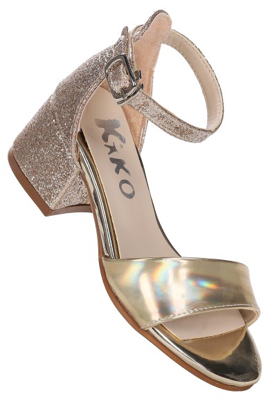 KİKO KİDS SHEİLA AYNA KUM GÜNLÜK KIZ ÇOCUK 3 CM TOPUKLU SANDALET ABİYE AYAKKABI