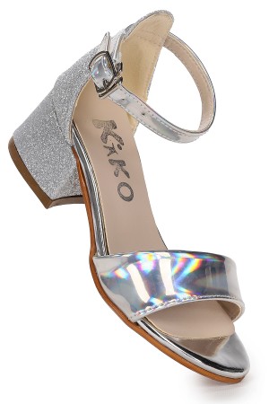 KİKO KİDS SHEİLA AYNA KUM GÜNLÜK KIZ ÇOCUK 3 CM TOPUKLU SANDALET ABİYE AYAKKABI