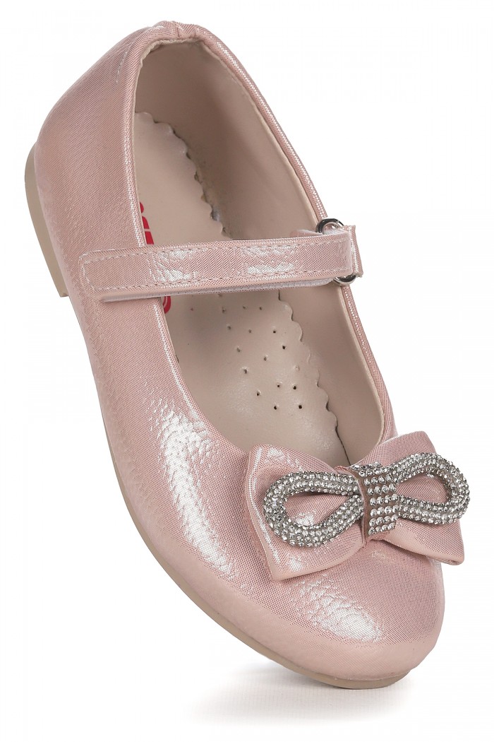 KİKO KİDS BOWTİE PAPYON TAŞLI CIRTLI KIZ ÇOCUK BABET AYAKKABI