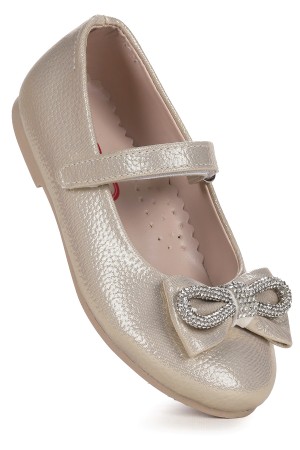 KİKO KİDS BOWTİE PAPYON TAŞLI CIRTLI KIZ ÇOCUK BABET AYAKKABI