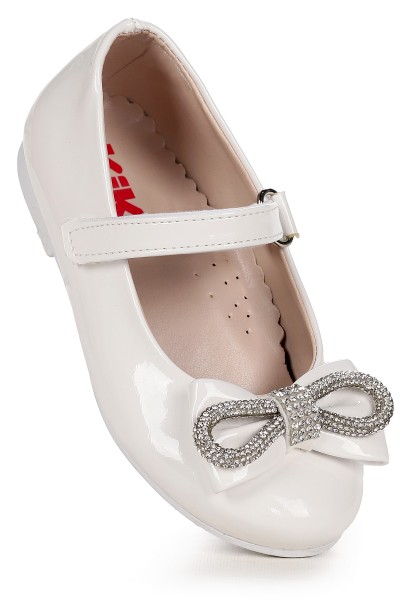 KİKO KİDS BOWTİE PAPYON TAŞLI CIRTLI KIZ ÇOCUK BABET AYAKKABI