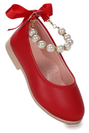 KİKO KİDS CİLT İNCİLLİ LASTİKLİ KIZ ÇOCUK BABET AYAKKABI ARÇ 01