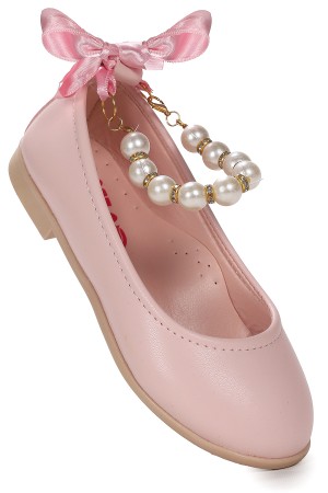 KİKO KİDS CİLT İNCİLLİ LASTİKLİ KIZ ÇOCUK BABET AYAKKABI ARÇ 01