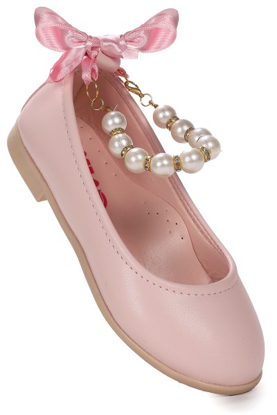 KİKO KİDS CİLT İNCİLLİ LASTİKLİ KIZ ÇOCUK BABET AYAKKABI ARÇ 01