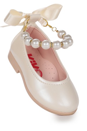 KİKO KİDS BLANCH RUGAN İNCİLİ LASTİKLİ KIZ BEBEK BABET AYAKKABI