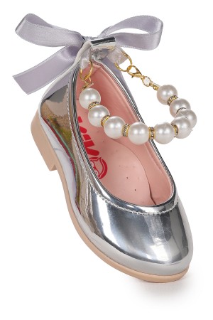 KİKO KİDS BLANCH AYNA İNCİLİ LASTİKLİ KIZ BEBEK BABET AYAKKABI