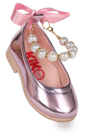 KİKO KİDS BLANCH AYNA İNCİLİ LASTİKLİ KIZ BEBEK BABET AYAKKABI