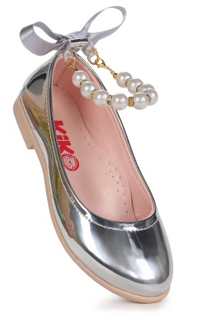 KİKO KİDS BLANCH AYNA İNCİLİ LASTİKLİ KIZ ÇOCUK BABET AYAKKABI