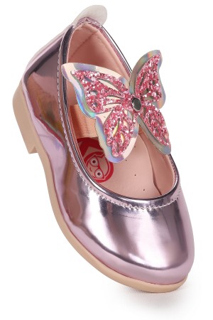 KİKO KİDS AYNA MENZ KELEBEK LASTİKLİ KIZ BEBEK BABET AYAKKABI