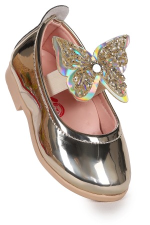 KİKO KİDS AYNA MENZ KELEBEK LASTİKLİ KIZ BEBEK BABET AYAKKABI