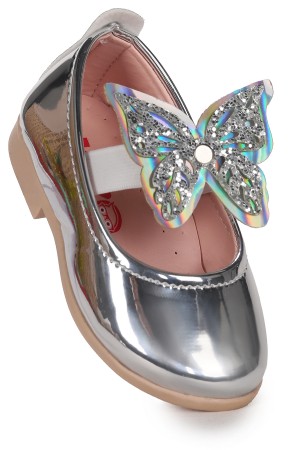 KİKO KİDS AYNA MENZ KELEBEK LASTİKLİ KIZ BEBEK BABET AYAKKABI