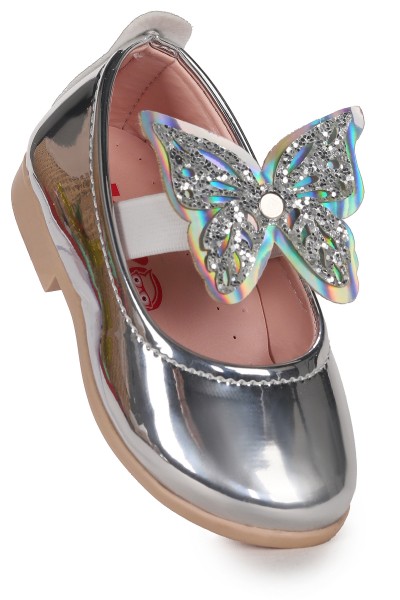 KİKO KİDS AYNA MENZ KELEBEK LASTİKLİ KIZ BEBEK BABET AYAKKABI