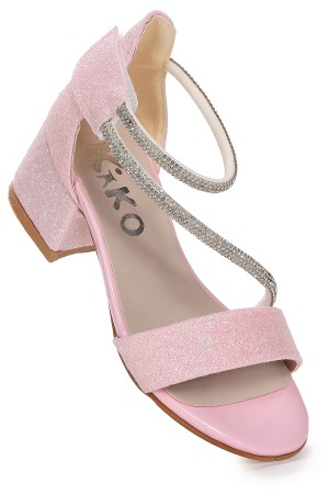 KİKO KİDS PİSAR KUM SİMLİ GÜNLÜK KIZ ÇOCUK 4 CM TOPUKLU SANDALET ABİYE AYAKKABI