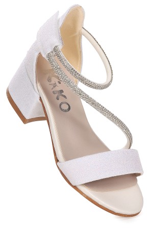 KİKO KİDS PİSAR KUM SİMLİ GÜNLÜK KIZ ÇOCUK 4 CM TOPUKLU SANDALET ABİYE AYAKKABI