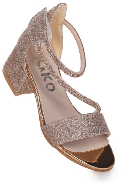 KİKO KİDS PİSAR KUM SİMLİ GÜNLÜK KIZ ÇOCUK 4 CM TOPUKLU SANDALET ABİYE AYAKKABI