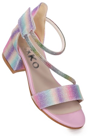 KİKO KİDS PİSAR KUM SİMLİ GÜNLÜK KIZ ÇOCUK 4 CM TOPUKLU SANDALET ABİYE AYAKKABI