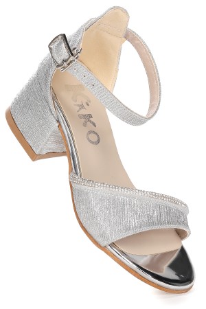 KİKO KİDS ELOS ÇİZGİLİ GÜNLÜK KIZ ÇOCUK 4 CM TOPUKLU SANDALET AYAKKABI